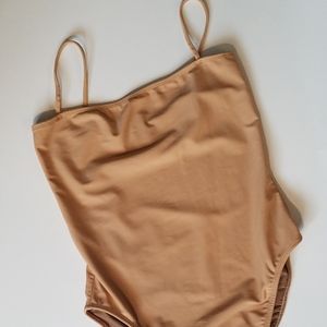 Nu Swim straight square one piece nude size M